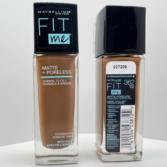 $6 🌸 (2) Maybelline Fit Me Foundation ~ 362 Truffle ~ Matte & Poreless ~ NEW - Picture 3 of 5